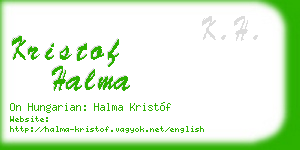 kristof halma business card